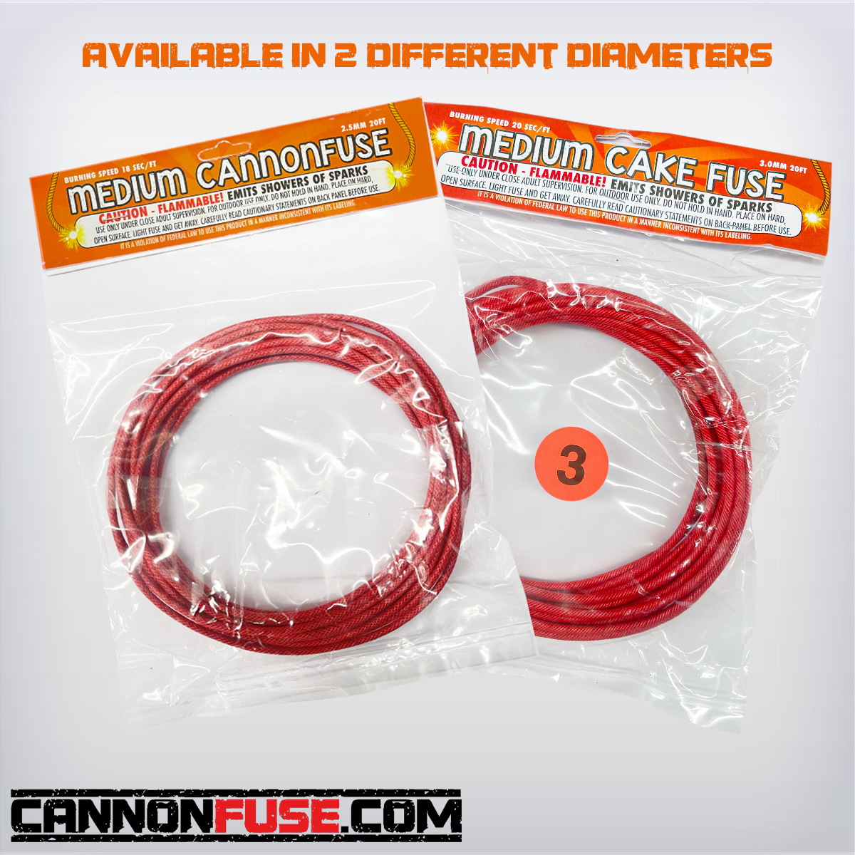 Orange Medium Cannonfuse (18 sec/ft)